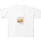 萌え断グッズのオレンジの断面 -隠れハート- フルグラフィックTシャツ