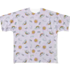 親子設計 CHIiKu MOJi『知育文字』のお天気パープル All-Over Print T-Shirt