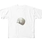 mimarnの白猫みぃちゃんのニャンモナイトTシャツ All-Over Print T-Shirt