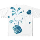 おさかな四足歩行のくじら四足歩行 blue ver All-Over Print T-Shirt