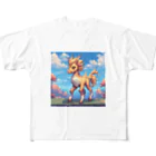 オカメインコのタロのドット絵の麒麟（キリン） フルグラフィックTシャツ