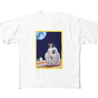 Kasabrankaの惑星を見る猿の親子 フルグラフィックTシャツ