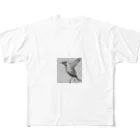 kezu-meの羽ばたく鳥 フルグラフィックTシャツ