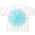 Earth’s Navel Ley LineのEarth's Navel Ley Line（Vivid blue） All-Over Print T-Shirt