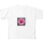 クレコハのピンクフラワー フルグラフィックTシャツ