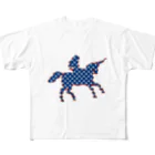 mumusのユニコーン　Flag of the United States フルグラフィックTシャツ