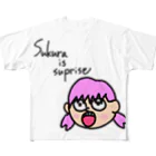 Sakura is surpriseのSakura is surpriseイラスト フルグラフィックTシャツ