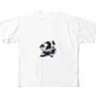 USK666の墨絵シリーズ「鴉」 All-Over Print T-Shirt