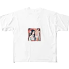 ワンダーワールド・ワンストップの浴衣を着た黑髪ロングヘアの綺麗な女性⑨ All-Over Print T-Shirt