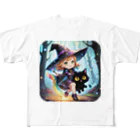 NexDreamの妖精のハロウィンフェス（魔女） フルグラフィックTシャツ