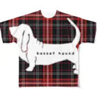 bow and arrow のバセットハウンド2 All-Over Print T-Shirt