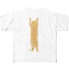 小鳥と映画館のバンザイ猫　クリア All-Over Print T-Shirt