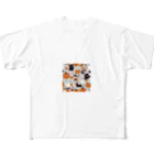 猫猫猫のハロウィン　猫　かぼちゃ All-Over Print T-Shirt