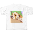 やる気のない犬のやる気のない犬 フルグラフィックTシャツ