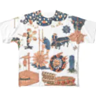 浮世絵ショップ のどぐろ　UKIYOE SHOP NODOGUROの新板車つくし/ New board, full of cars All-Over Print T-Shirt