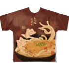 花日和 畳のきつねうどん フルグラフィックTシャツ