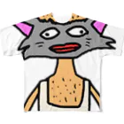 サトシ最悪の配信者のハゲ猫 フルグラフィックTシャツ