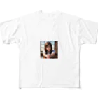 Makoto_Kawano Designの可愛い握手を求める女の子 All-Over Print T-Shirt