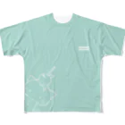 🌃のお店のにゃんこあめTシャツ(みずいろ) All-Over Print T-Shirt