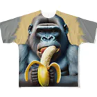 MAMETAMATANの渋めのゴリラとBANANA All-Over Print T-Shirt