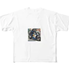 もふもふの市民の安全を守る白バイ隊員 All-Over Print T-Shirt