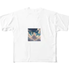 samurai-isの天に昇る猫 フルグラフィックTシャツ