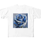 Rebelideaの青いバラ All-Over Print T-Shirt