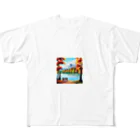 Harvey-Leekの秋の湖畔 All-Over Print T-Shirt