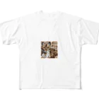 kindonesiaのドット絵のベンガルキャット フルグラフィックTシャツ