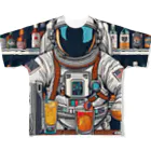 宇宙開発デザイン科の宇宙飛行士のバーテンダー フルグラフィックTシャツ