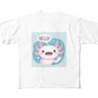 DrKintaroのHELLO!ウーパールーパー フルグラフィックTシャツ