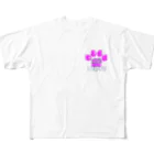 NIKUKYU LOVERのLOVE NIKUKYU -肉球好きさん専用 ピンクバルーン - All-Over Print T-Shirt