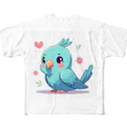 終わらない夢🌈の幸せの青いインコちゃん💞 All-Over Print T-Shirt