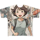 底辺の底辺好きな事を気ままに…。の走る元気な女の子 フルグラフィックTシャツ