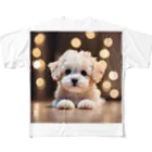 MESAMESAの可愛い子犬 フルグラフィックTシャツ