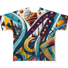 のんびりアート工房のストリートアート All-Over Print T-Shirt