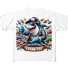 DJシャークのDJシャーク(thank you) All-Over Print T-Shirt