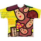 ドレメヒロコの菌糸体胞子(K) フルグラフィックTシャツ