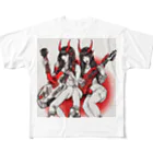 HELLOの赤デビル女ダ・ゾーン All-Over Print T-Shirt