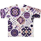 屋台 CLINICの北欧風水玉模様（紫） フルグラフィックTシャツ