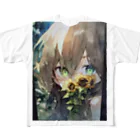 mamichin1122のひまわりで隠す娘 All-Over Print T-Shirt