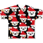 ruiruirのドット絵の犬　クリスマス フルグラフィックTシャツ