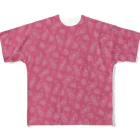 B-catの微生物パターン赤_フルグラTシャツ フルグラフィックTシャツ