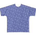 B-catの微生物パターン青_フルグラTシャツ フルグラフィックTシャツ