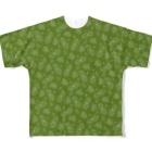 B-catの微生物パターン緑_フルグラTシャツ All-Over Print T-Shirt