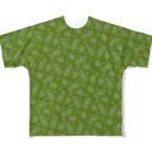 B-catの微生物パターン緑_フルグラTシャツ フルグラフィックTシャツ