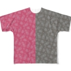B-catの微生物パターン赤と灰_フルグラTシャツ All-Over Print T-Shirt