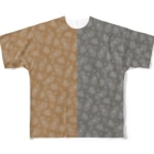 B-catの微生物パターン茶と灰_フルグラTシャツ All-Over Print T-Shirt