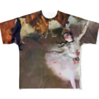 名画館のドガ「舞台の踊り子」エドガー・ドガの絵画【名画】踊り子シリーズ（エトワール）（踊りの花形） All-Over Print T-Shirt