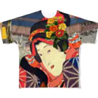 saitosekaiのお江戸ガーリー フルグラフィックTシャツ